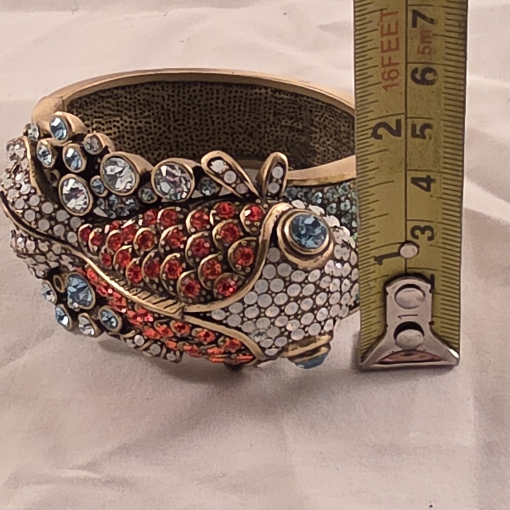 Heidi Daus "Reel Mckoi" Cuff Bracelet with Red and Blue Crystals - Picture 9 of 10